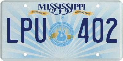 MS license plate LPU402
