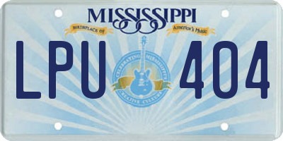 MS license plate LPU404