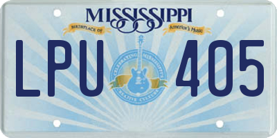 MS license plate LPU405