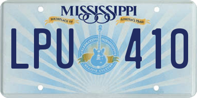 MS license plate LPU410