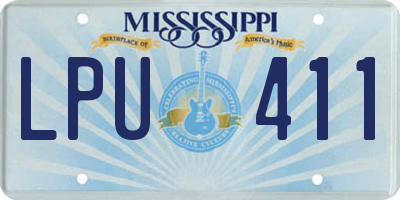 MS license plate LPU411