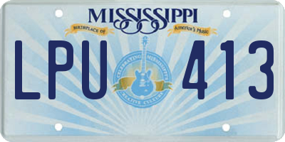 MS license plate LPU413
