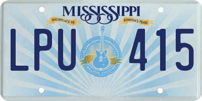 MS license plate LPU415