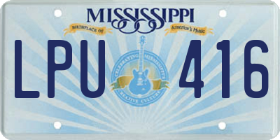MS license plate LPU416