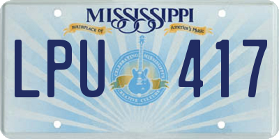 MS license plate LPU417