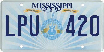 MS license plate LPU420