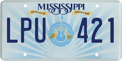 MS license plate LPU421