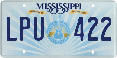 MS license plate LPU422