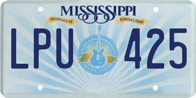 MS license plate LPU425
