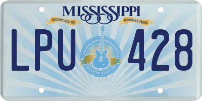 MS license plate LPU428