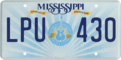 MS license plate LPU430