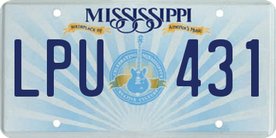 MS license plate LPU431