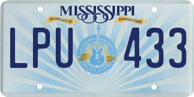 MS license plate LPU433