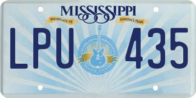 MS license plate LPU435