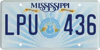 MS license plate LPU436