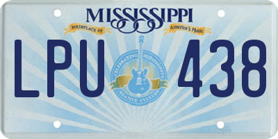 MS license plate LPU438