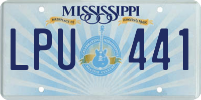 MS license plate LPU441