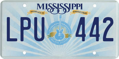MS license plate LPU442