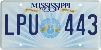 MS license plate LPU443