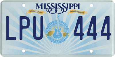 MS license plate LPU444