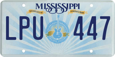 MS license plate LPU447