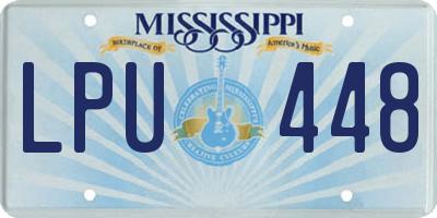 MS license plate LPU448
