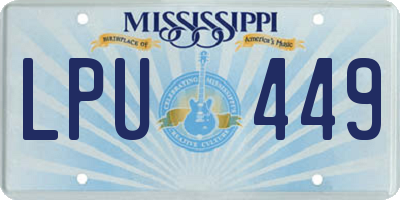 MS license plate LPU449