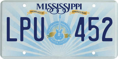 MS license plate LPU452