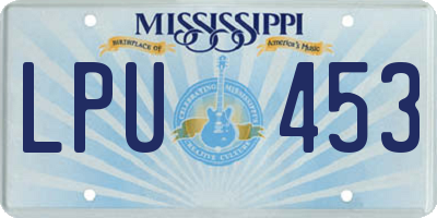 MS license plate LPU453
