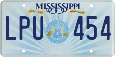 MS license plate LPU454