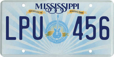MS license plate LPU456