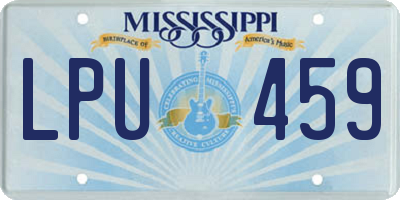 MS license plate LPU459