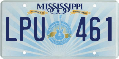 MS license plate LPU461