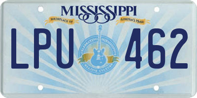 MS license plate LPU462