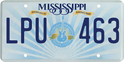 MS license plate LPU463