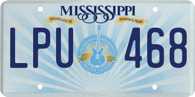 MS license plate LPU468