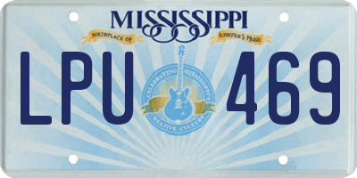 MS license plate LPU469