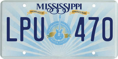 MS license plate LPU470