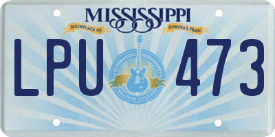 MS license plate LPU473