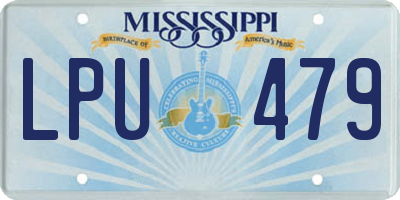 MS license plate LPU479
