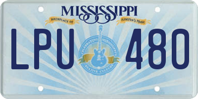 MS license plate LPU480