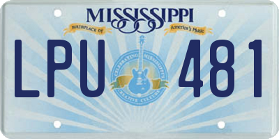 MS license plate LPU481