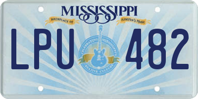 MS license plate LPU482
