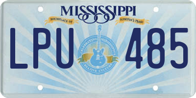 MS license plate LPU485