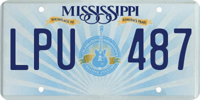 MS license plate LPU487