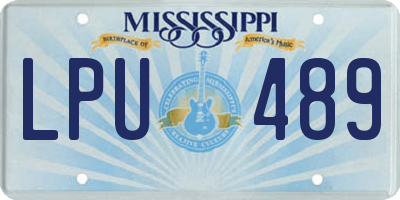 MS license plate LPU489