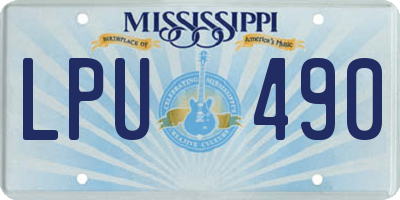 MS license plate LPU490