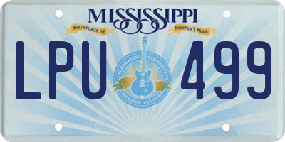 MS license plate LPU499