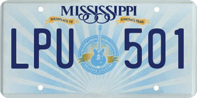 MS license plate LPU501
