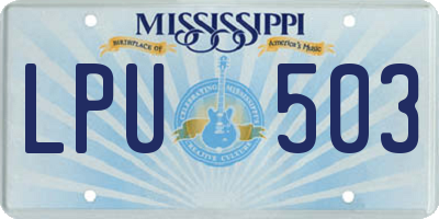 MS license plate LPU503